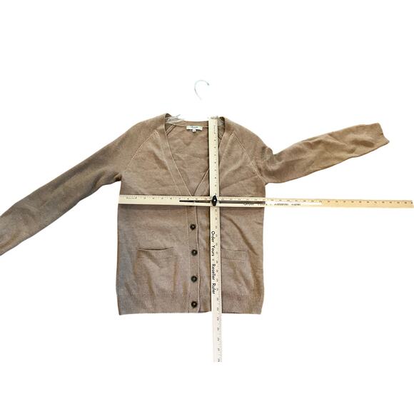 Madewell Button-Up Merino Wool Cardigan Sweater V-Neck Pockets Brown Womens Sz S - Picture 5 of 5